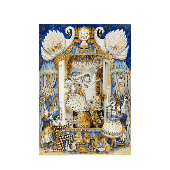 Pantomime Feast Shadow Box - Hand Coloured