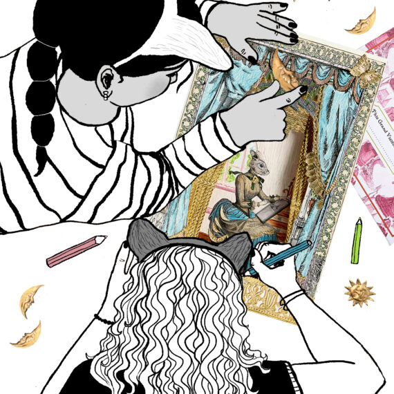 Grand Visitoria Colouring Project by Charlotte Cory with Gold Scraps 'Dresdens'