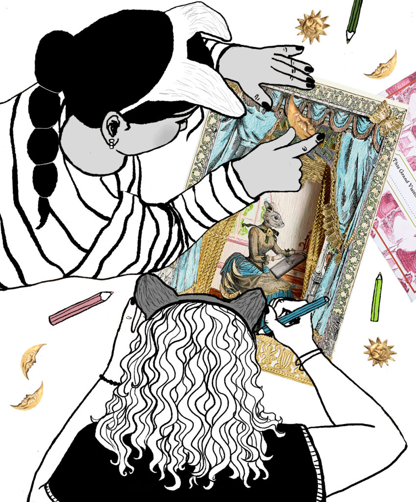 Grand Visitoria Colouring Project by Charlotte Cory with Gold Scraps 'Dresdens'