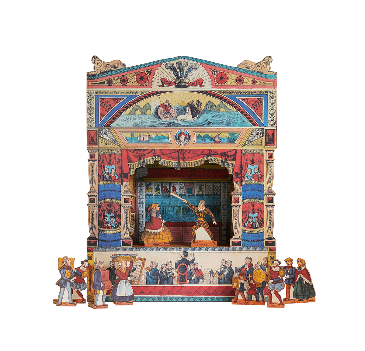 Wooden Pollock's Theatre Model with Characters