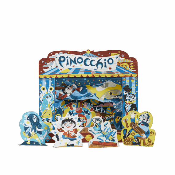Pinocchio Toy Theatre with Circus Scene by Hannah Dyson for Benjamin Pollock's Toyshop