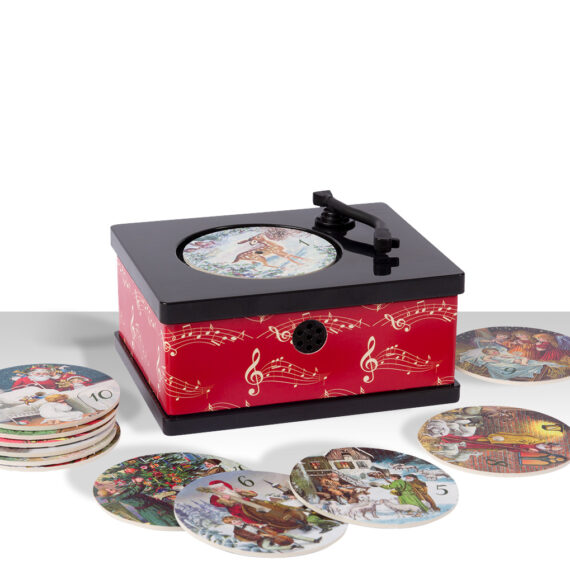 Advent Calendar_VintageRecordPlayer_with24discs