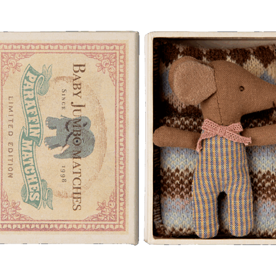 Maileg Sleepy Wakey Baby in Matchbox