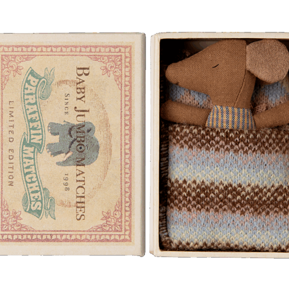 Maileg Sleepy Wakey Baby in Matchbox