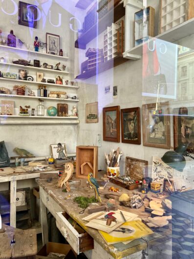 Recreation of Joseph Cornell's studio at Gasgosian, curated by Wes Anderson